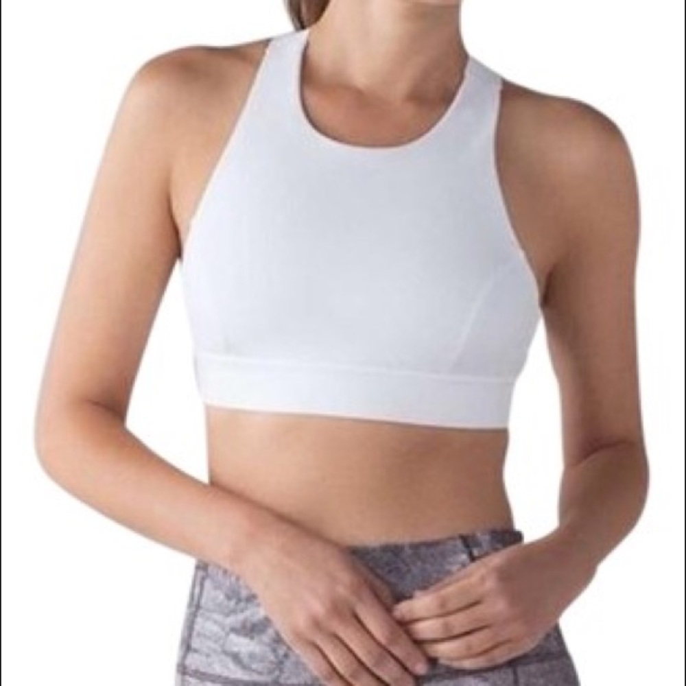 Lululemon high neck bra white size 8